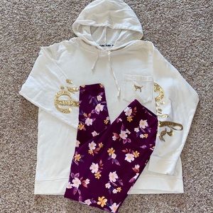 Lot of 2 VS PINK Lightweight Hoodie & Leggings SzL